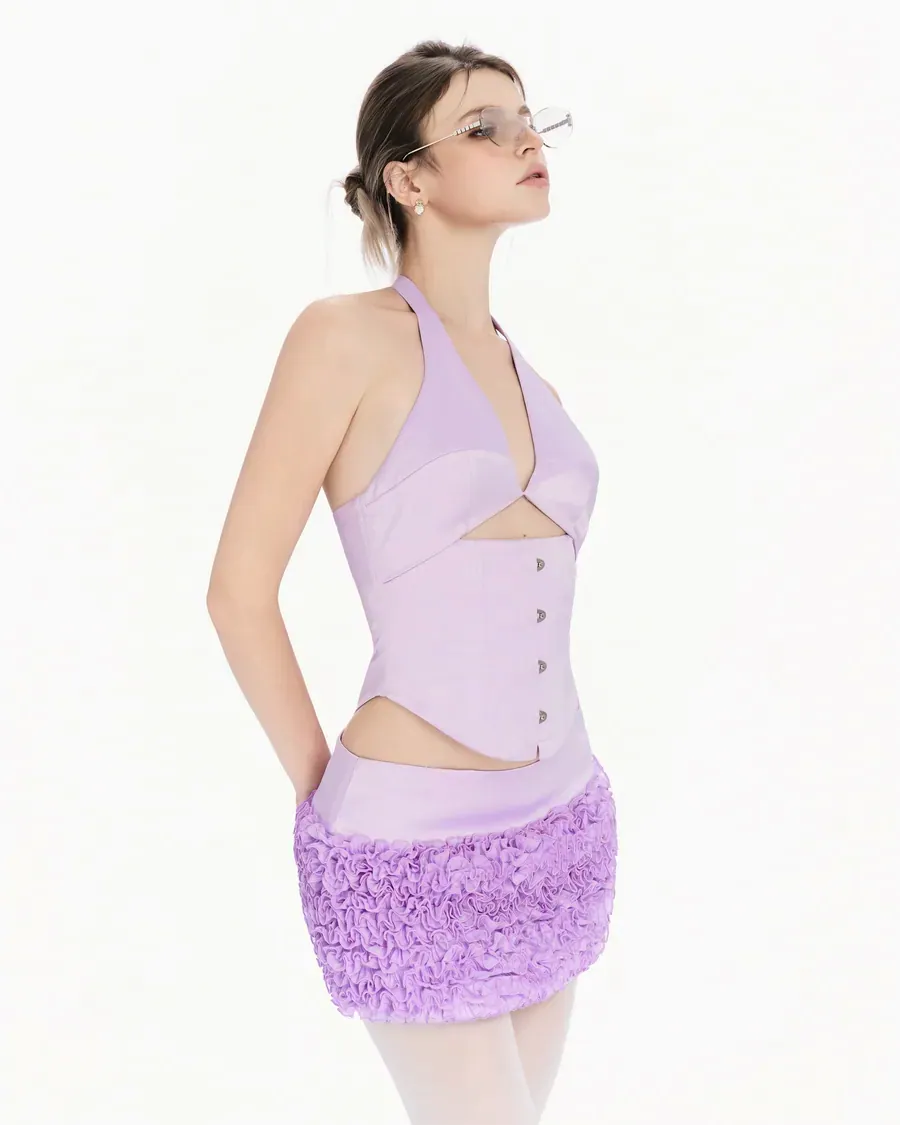 Set yếm corset & chân váy màu Tím — ảnh 5